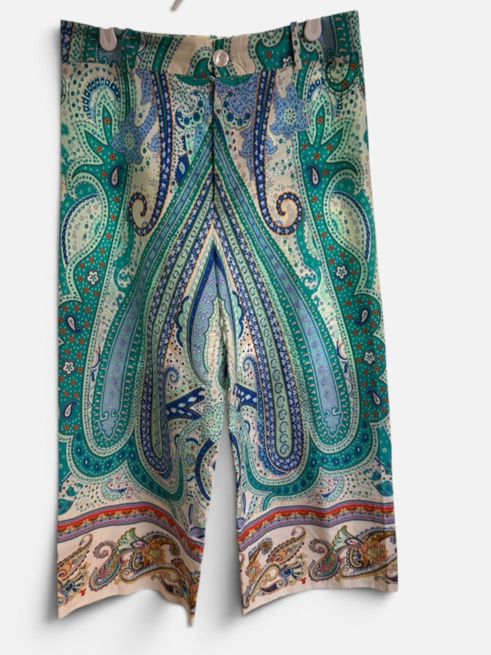 Zara Paisley Peinted Cropped Wide Leg Trousers #date night #office #girls night